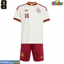 Spanien Rodri Hernandez #16 Auswärts Trikotsatz Kinder WM 2026 Kurzarm (+ Kurze Hosen)